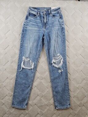 American Eagle Outfitters Mom Jean Womens 2 Distressed Stretch Denim